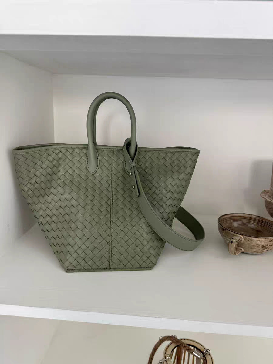 Leather High-grade French Style Vacation Genuine Wings Large Tote Bag