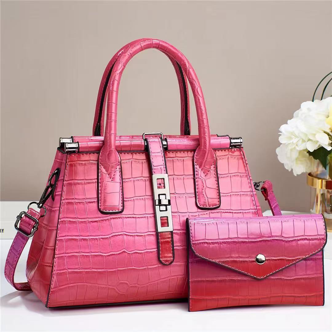 Women's Crocodile Pattern Fashion Two Pieces Women's Handbag
