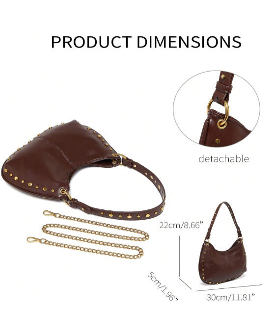 Women's Street Punk Rivet Adjustable Saddle Bags