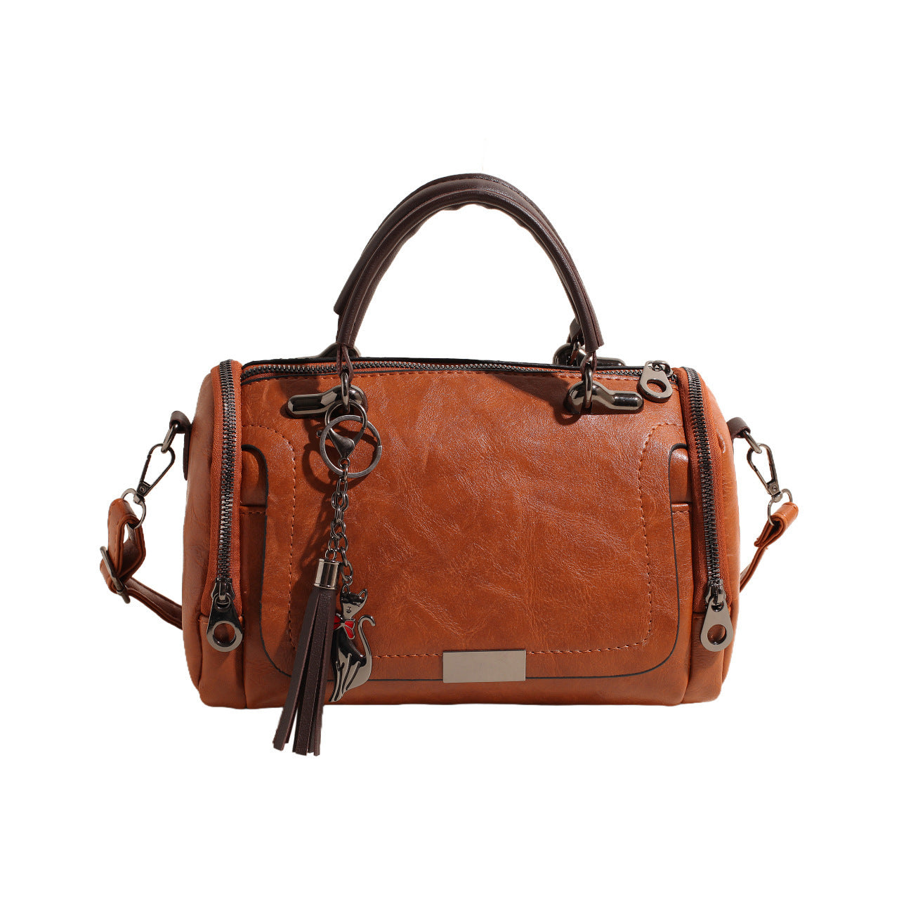 Women's Fashion Retro Large Capacity Soft Leather Boston Women's Shoulder Bag