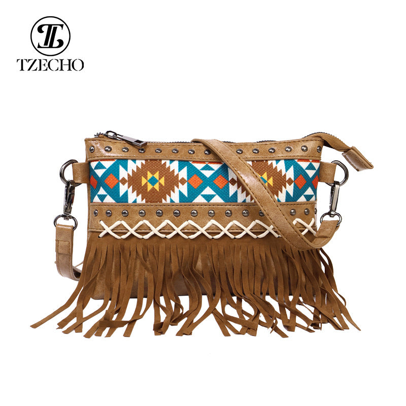 Women's Tassel Canvas Leather High-grade Light Luxury Shoulder Bags