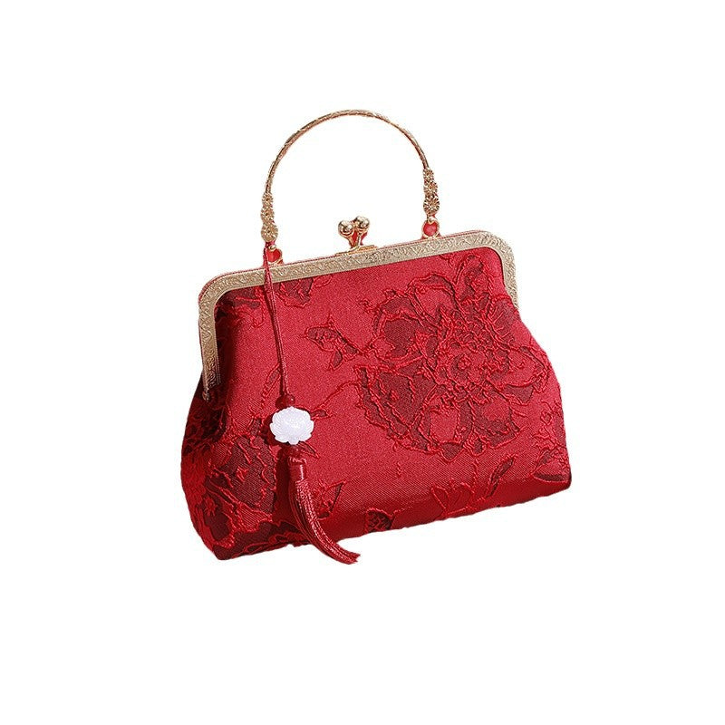 Chinese Style Red Bridal Wedding Classy Mom For Cheongsam Women's Shoulder Bag