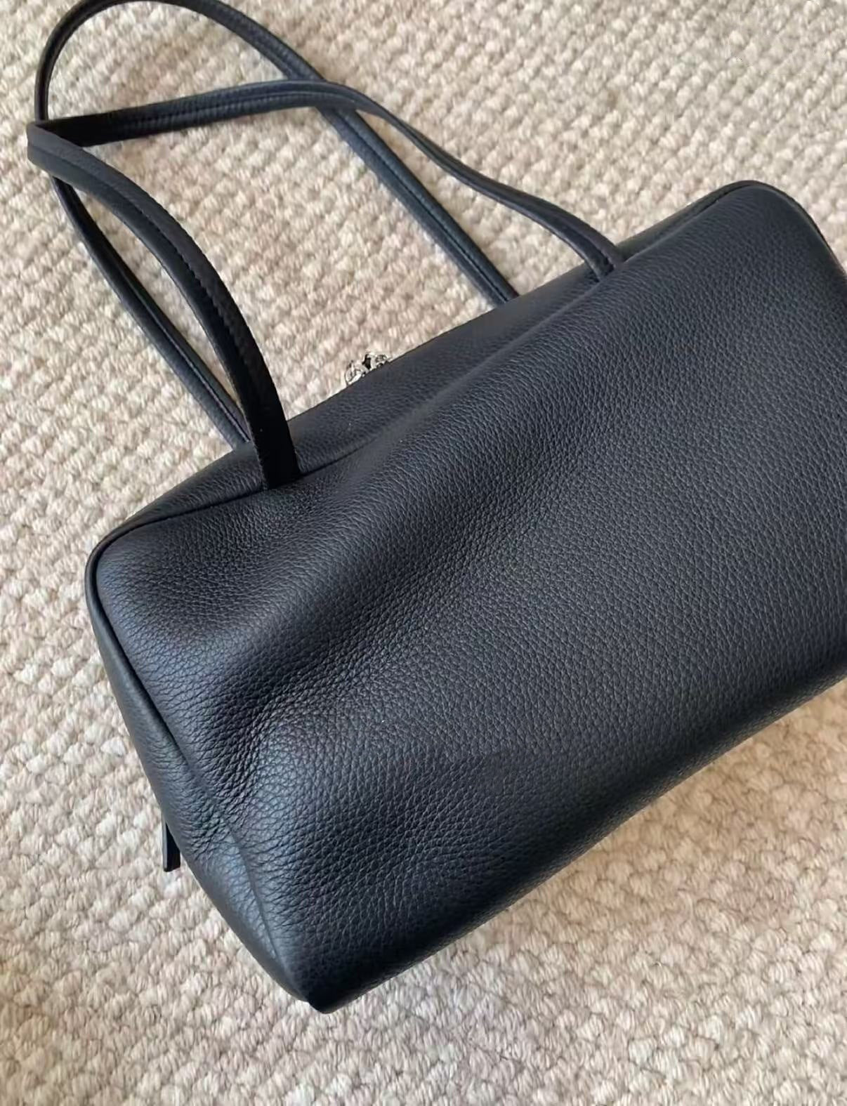 Bowling Style Sheepskin Boston Genuine Leather Shoulder Bags