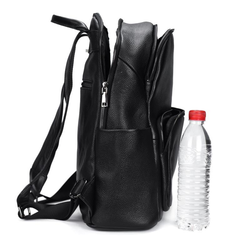 Men's Leather Fashion Trend Genuine Simple Lightweight Business Trip Soft Large Universal Backpack