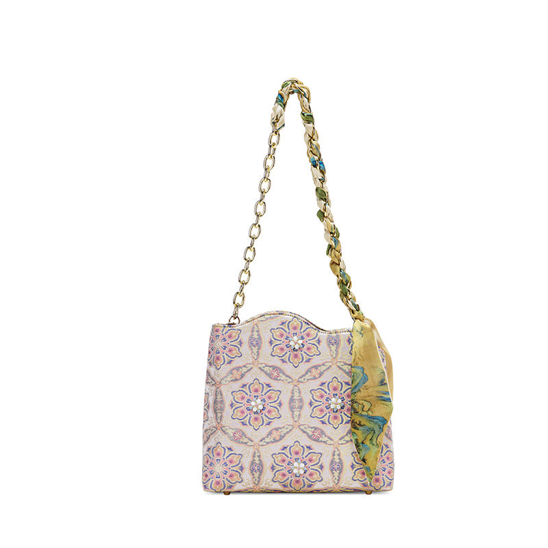 Flowers In The Fog Printing Chain National Style Women's Handbag