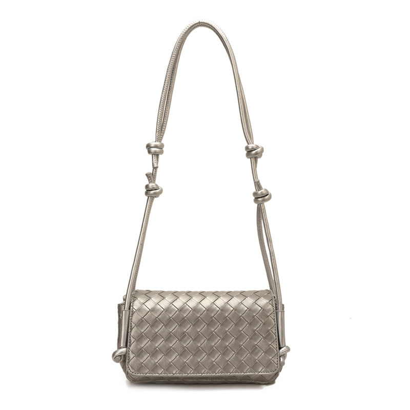 Solid Color Woven Simple Personality Underarm Women's Shoulder Bag