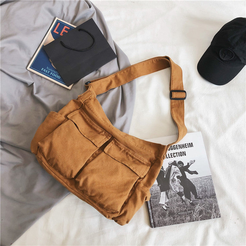 Women's & Men's Order Tooling Style Artistic Green Canvas Large Bags