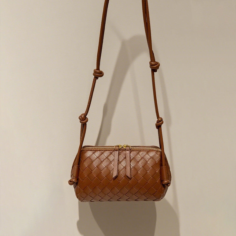 Women's Handmade Cowhide Woven Underarm Fashion Bags