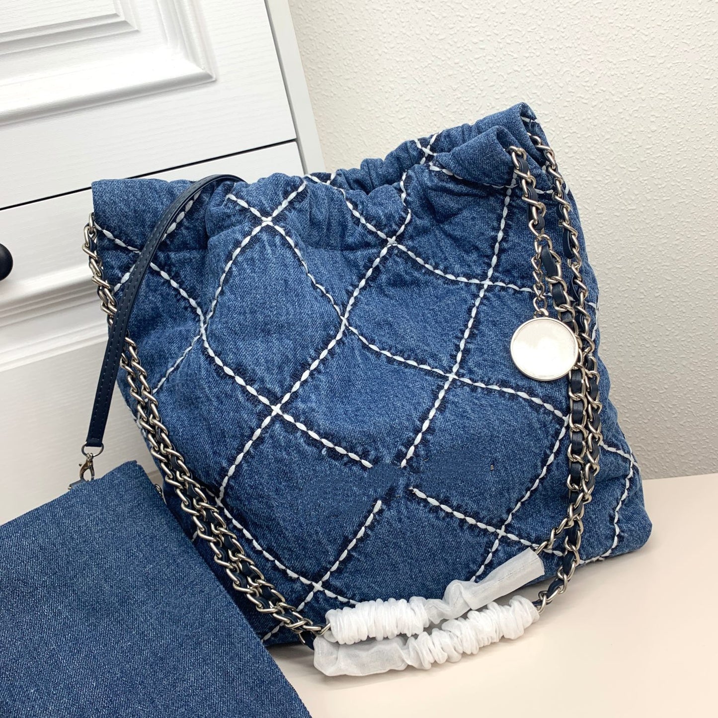 Women's Denim Garbage Shopping Chain Large Capacity Bags