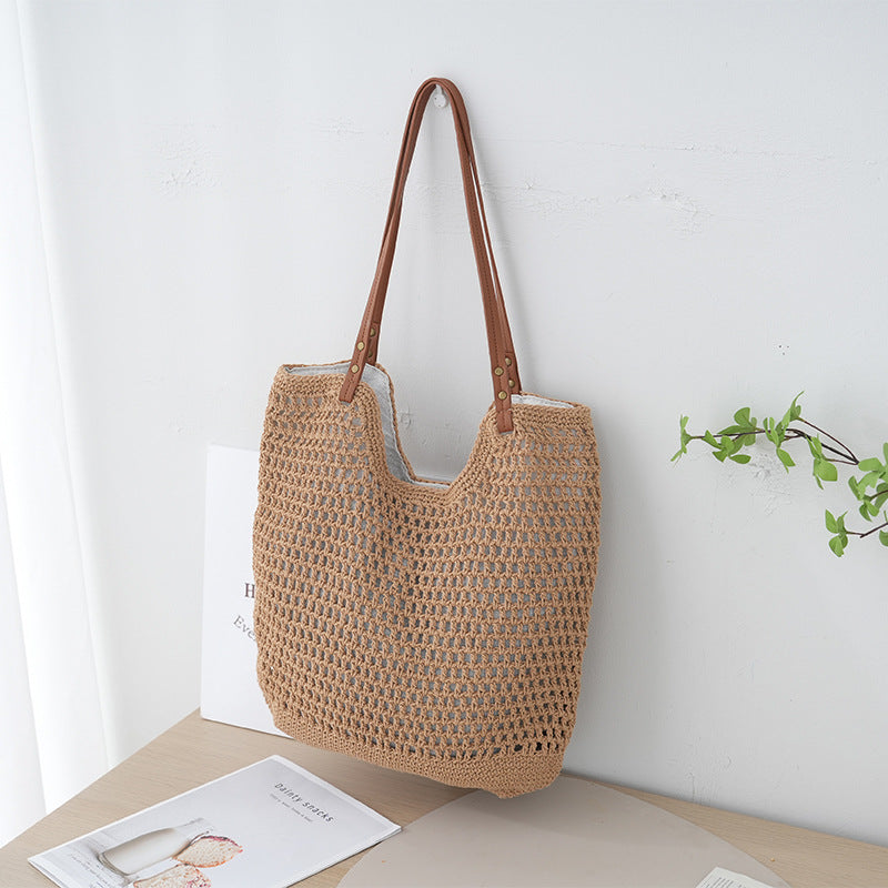Women's Hollow Cotton Thread Woven Idle Style Bags