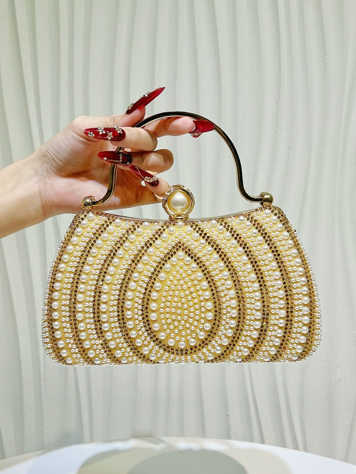 Graceful Pearl Diamond Fashion Banquet Clutch Bags