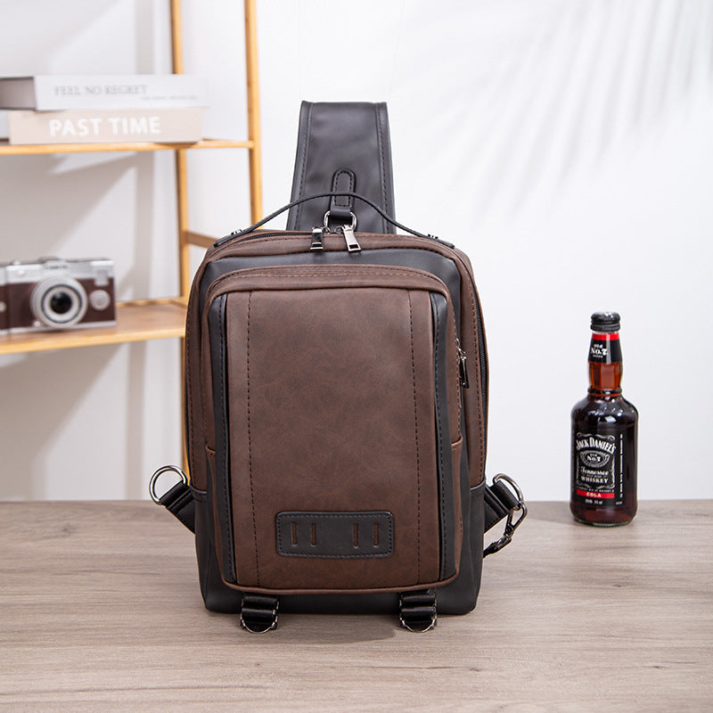 Men's Retro Vertical Model In Shape Three-dimensional Pocket Large Men's Bags