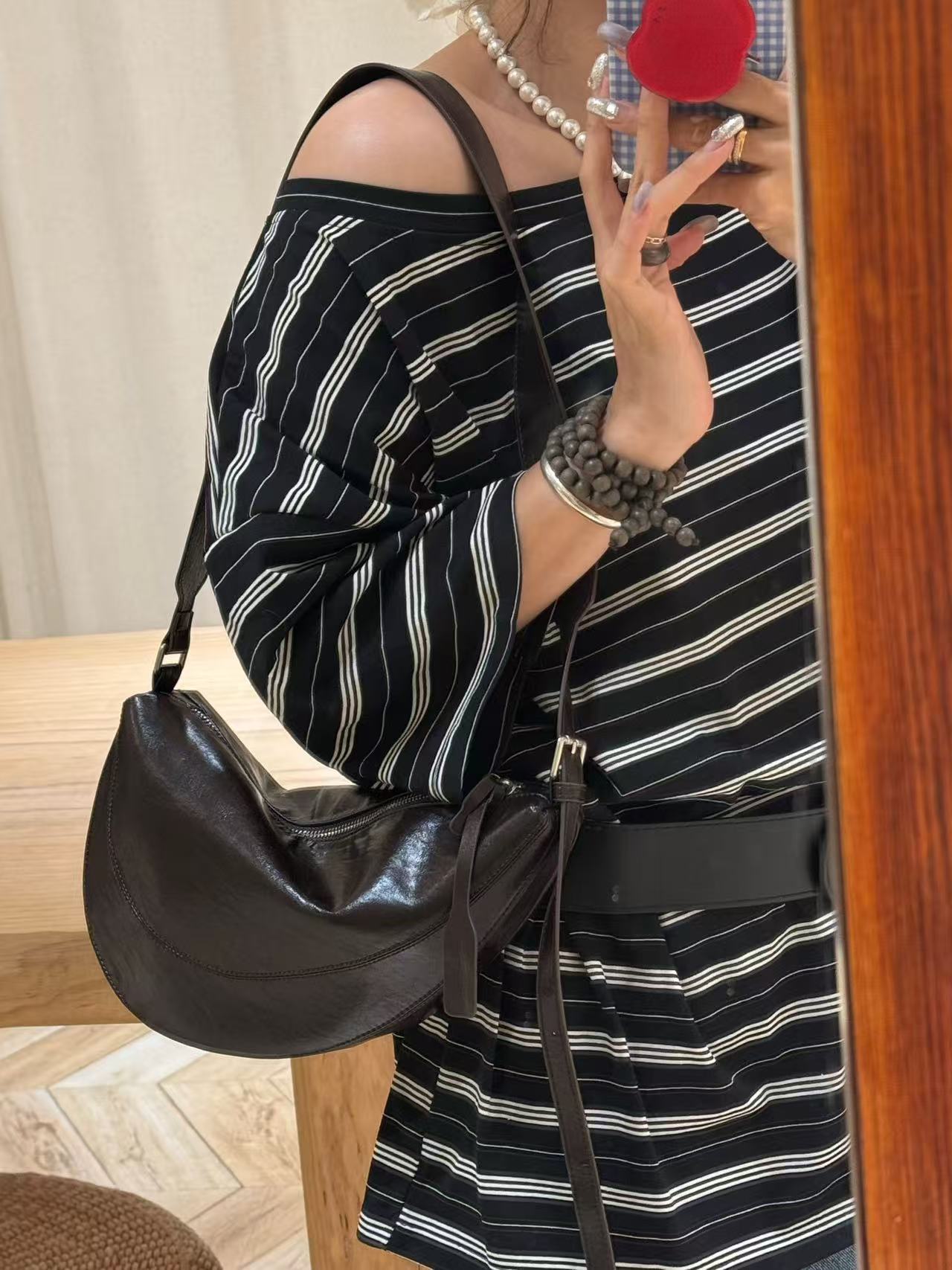Oil Wax Skin Triangle Underarm Minority Bags