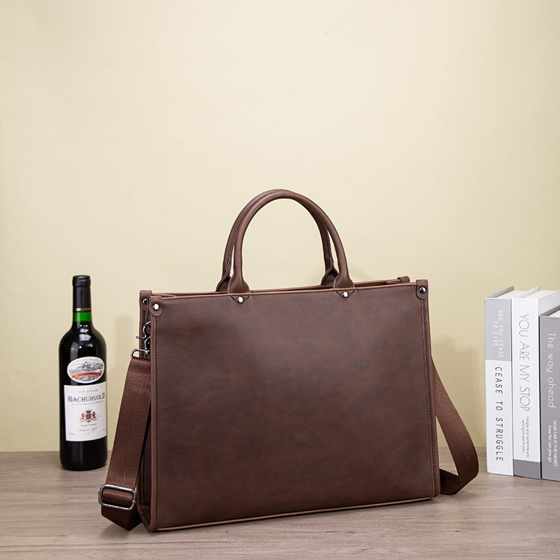 Men's Crazy Horse Leather Business Commute Fashion Bags