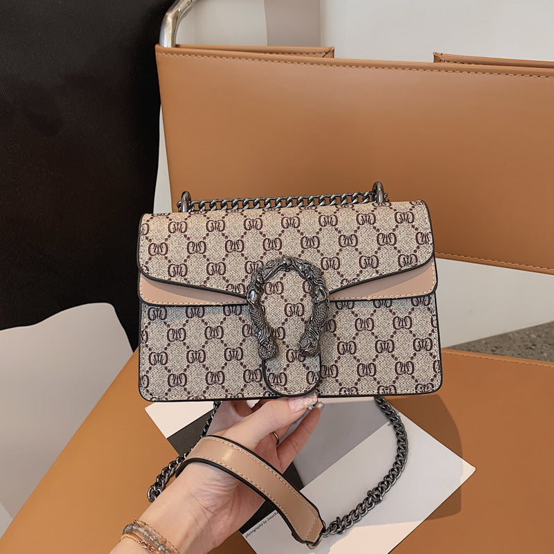 Women's Fashion Wine God Vintage Printed Chain Women's Messenger Bag