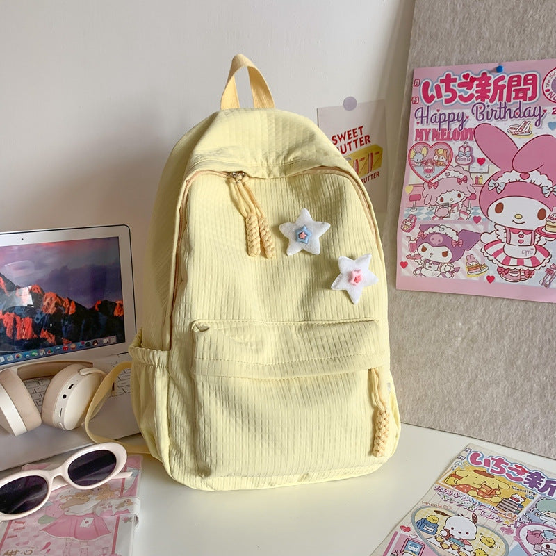 Women's Solid Color Korean High Junior Style Primary School Bag