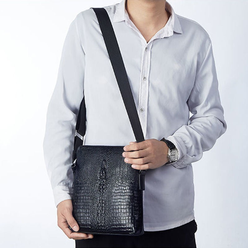 Slouchy Men's Cowhide Leather Fashion Pannier Men's Messenger Bags