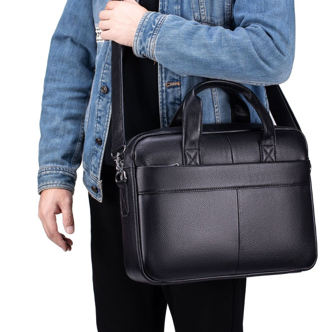 Men's Business Leather First Layer Cowhide Men's Briefcase