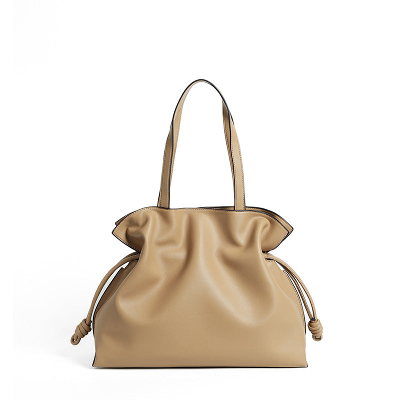 Women's High-grade Genuine Leather Portable Cowhide Design Tote Bags