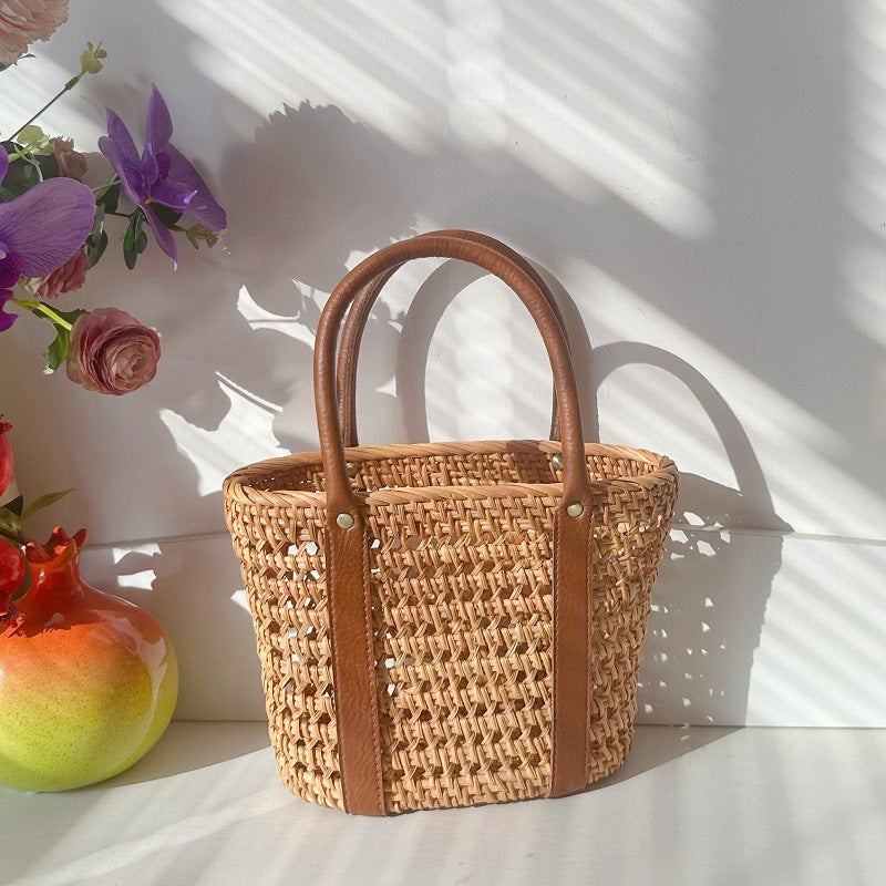 Women's Rattan Weave Holiday Picnic Clutch Fashion Fresh Women's Handbag