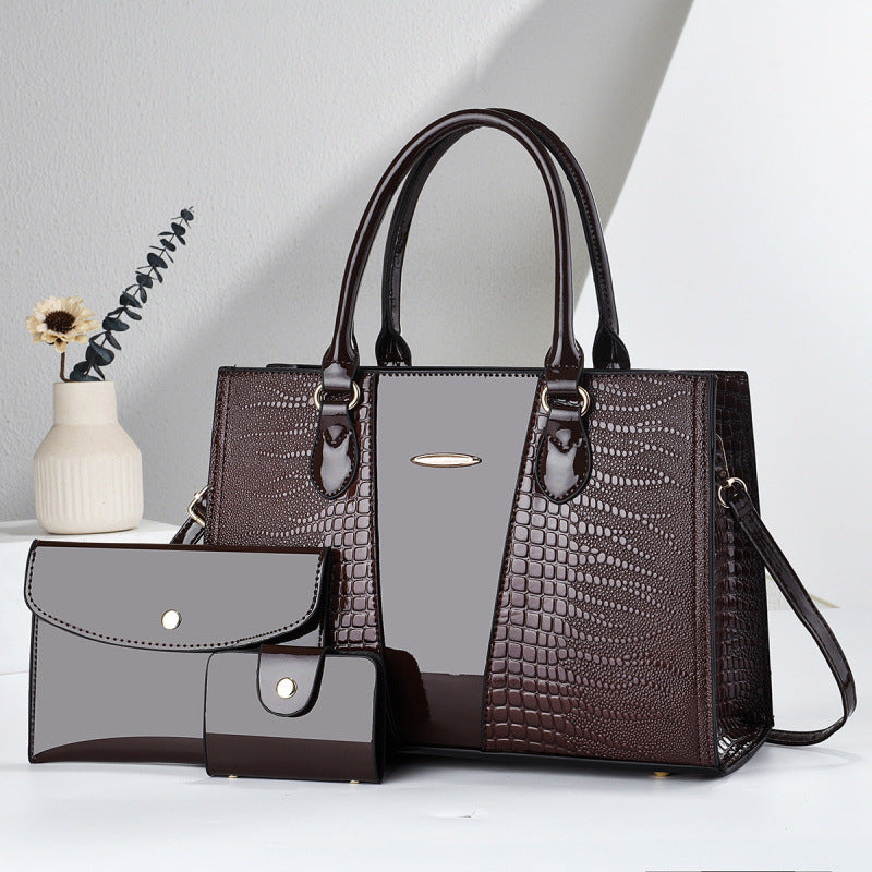 Charming Unique Three-piece Alligator Print Fashion Shoulder Bags