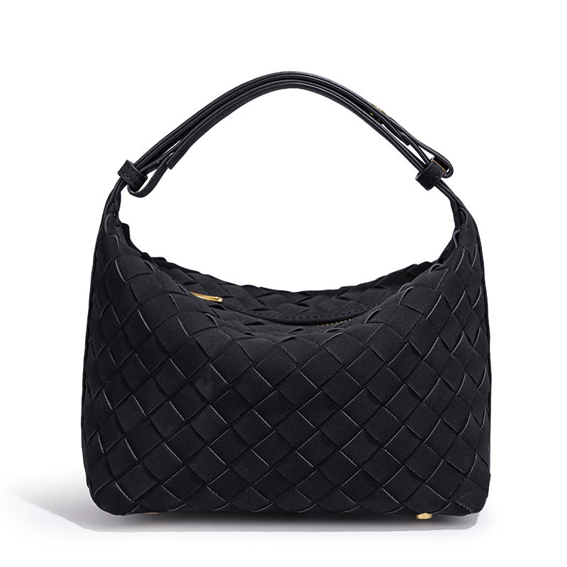 Hand-woven Design High Sense Lunch Box Fashion Frosted One Solid Women's Shoulder Bag