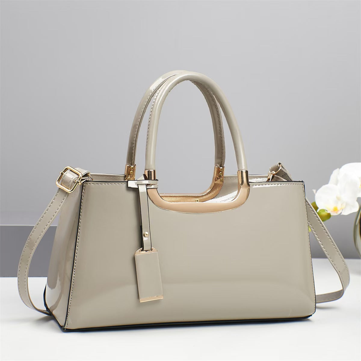 Women's Mirror High-grade Bright Leather Large Capacity Women's Handbag