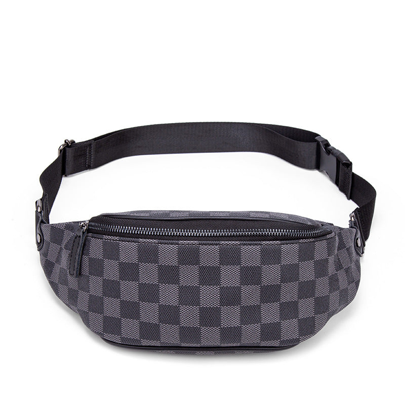 Men's Fashion Woven Pattern Niche Popular Trendy Wide Strap Men's Fanny Pack
