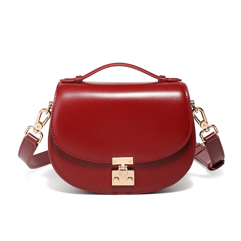 Women's Genuine Leather High-grade Hand Holding Saddle Selenodont Women's Messenger Bag