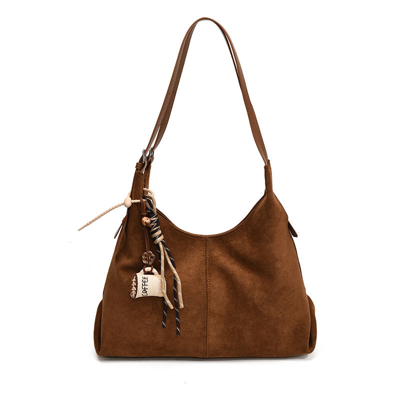 Women's Deerskin Veet Fashion Retro Large Capacity Women's Shoulder Bag