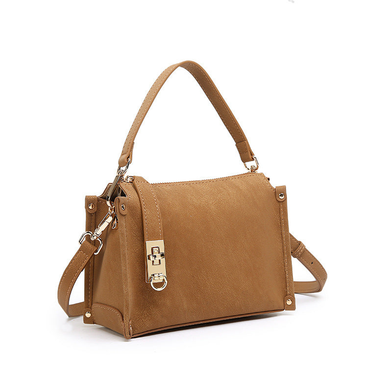 Women's Brushed Box Retro Affordable Luxury Advanced Small Square Bag