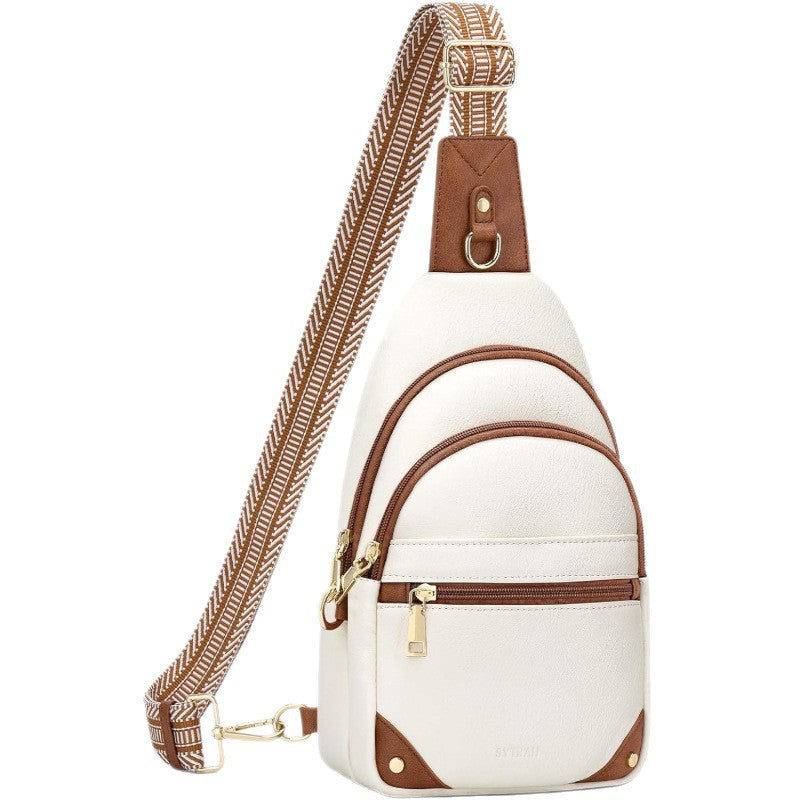 Women's Fashion Design Lightweight Exercise White Versatile Women's Chest Bag, Fanny Pack