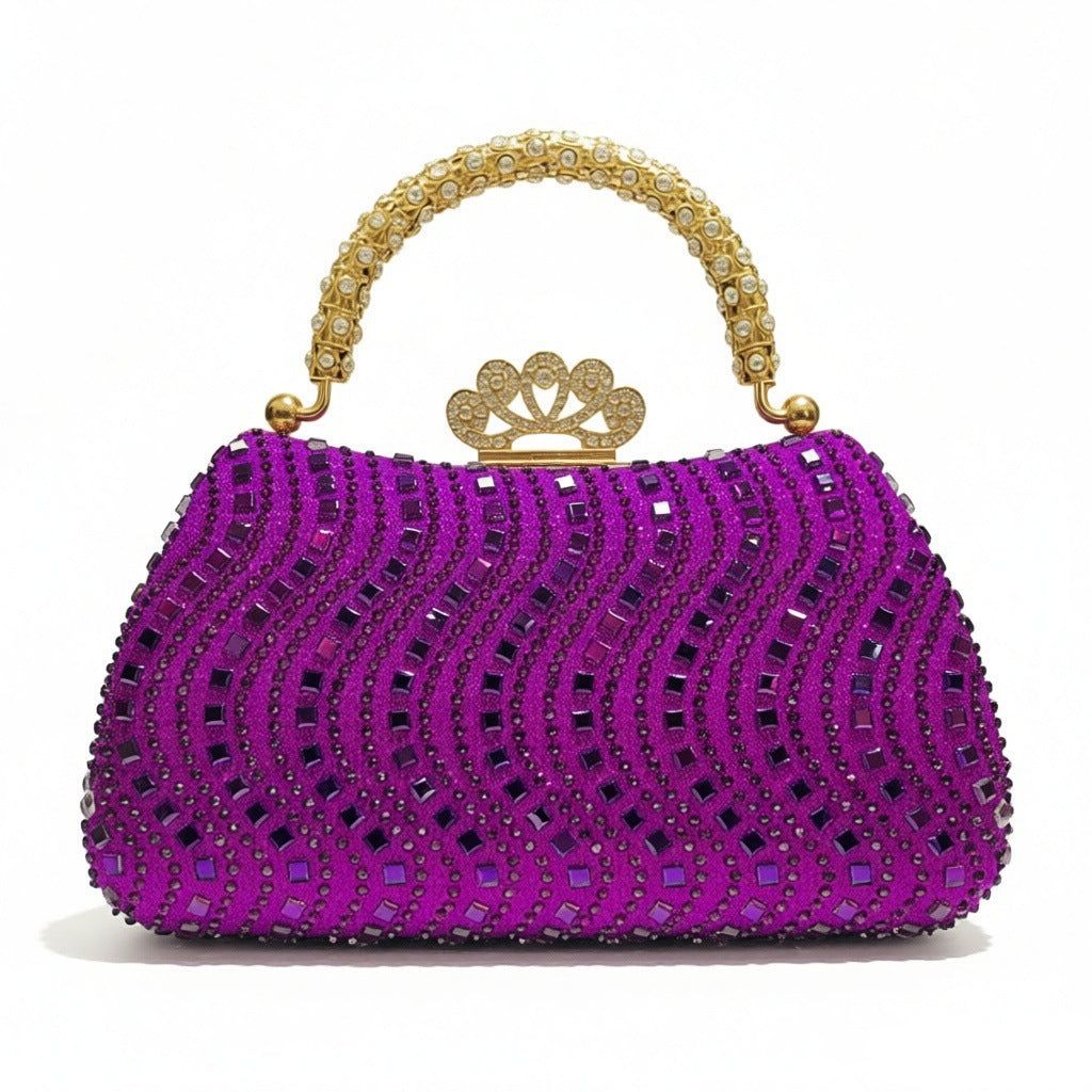 Women's Fashion Personalized Rhinestone Banquet Dress Elegant Diamond Dinner Bag
