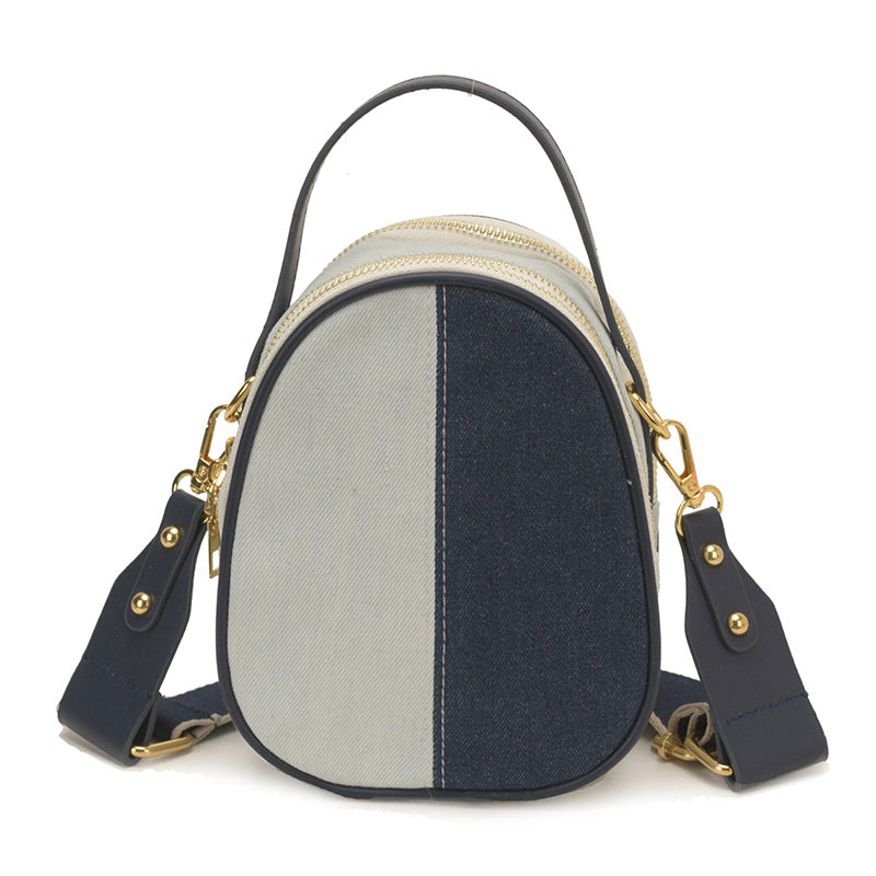 Women's Denim Stitching Contrast Color Light Luxury Women's Messenger Bag