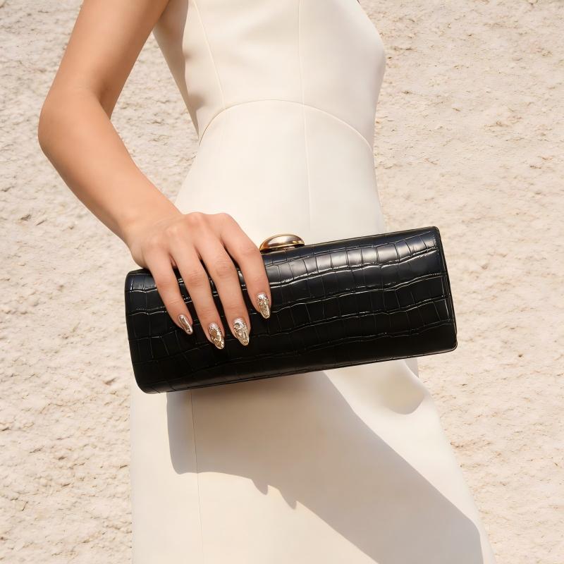 Popular Women's Double-sided Crocodile Pattern Clutch Men's Shoulder Bags