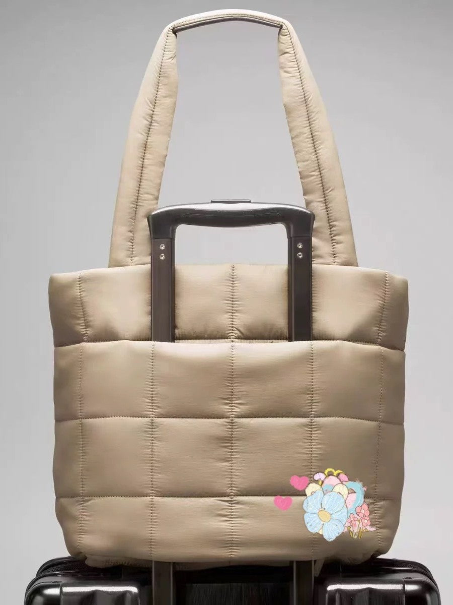 Road Quilted Silk Floss Simple Waterproof Soft Portable Three-dimensional Icon Bags