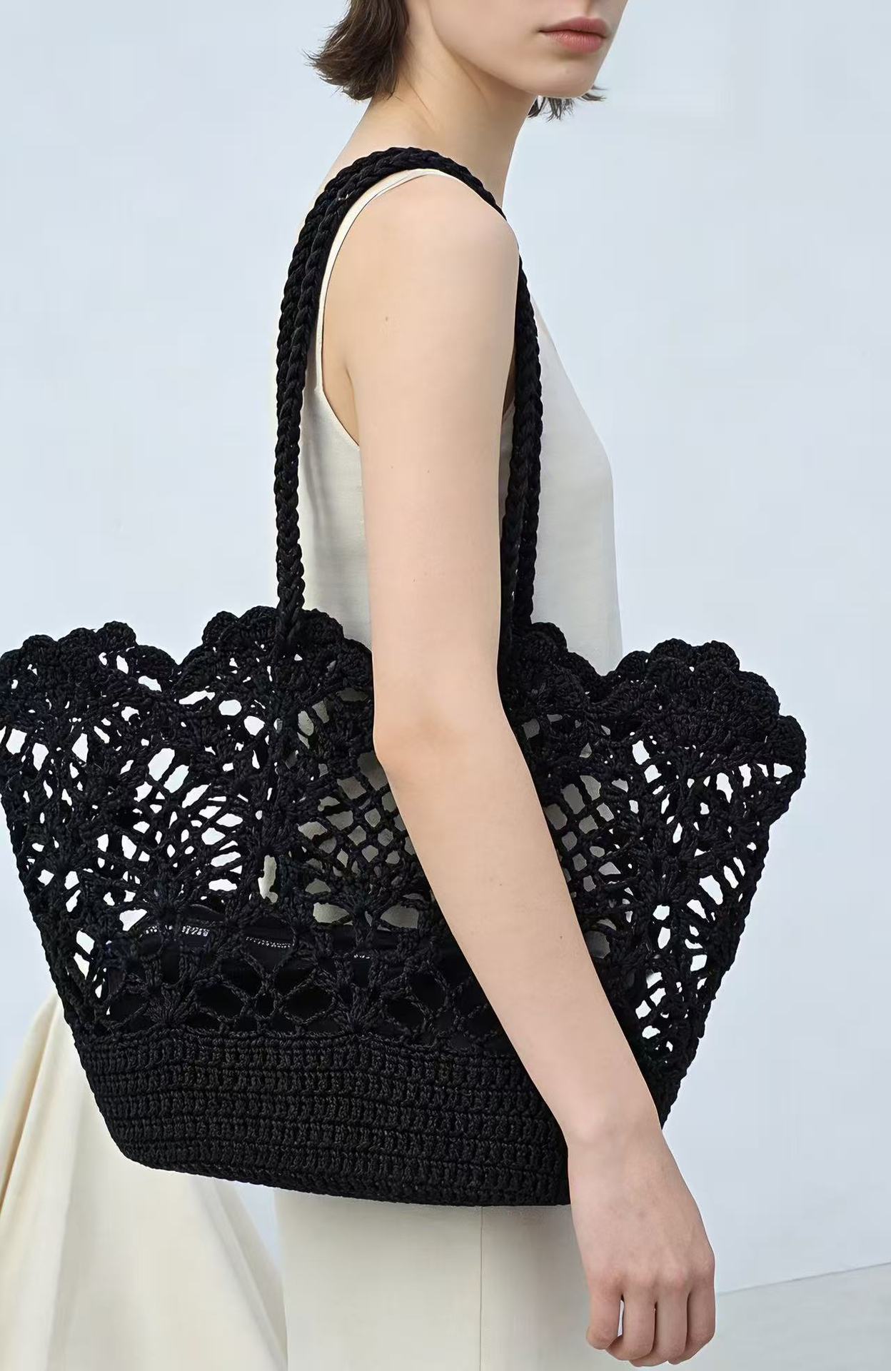 Beach Simple Hollow Knitted Handmade Crocheted Women's Handbag