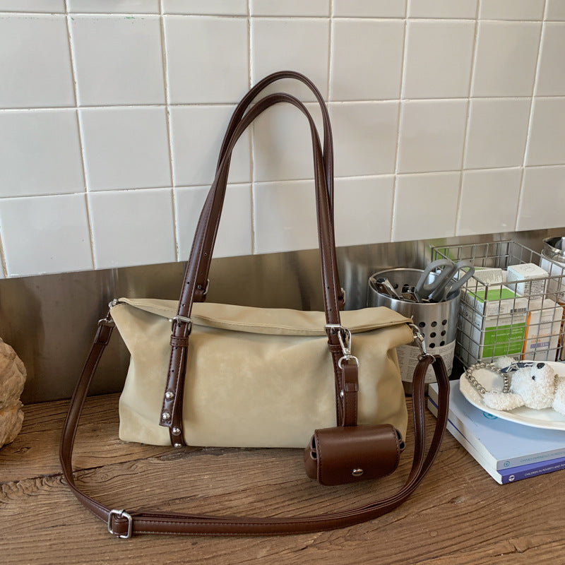 Women's Korean Style Vintage Winter Large Capacity Underarm Bag
