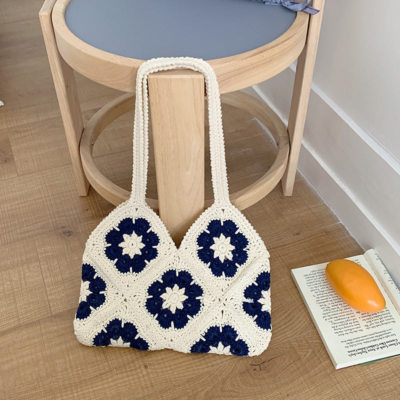 Sunflower Cotton Cord Woven Handmade Knitting Summer Seaside Holiday Large Women's Shoulder Bag