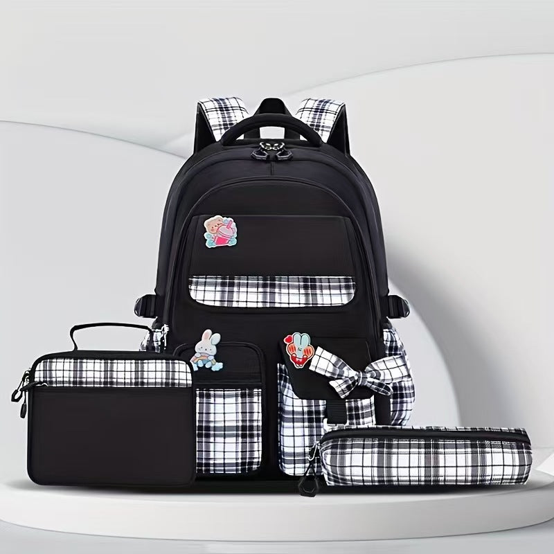 Children's Bowknot Cute Lunch Pencil Three-piece Set Primary School Bag