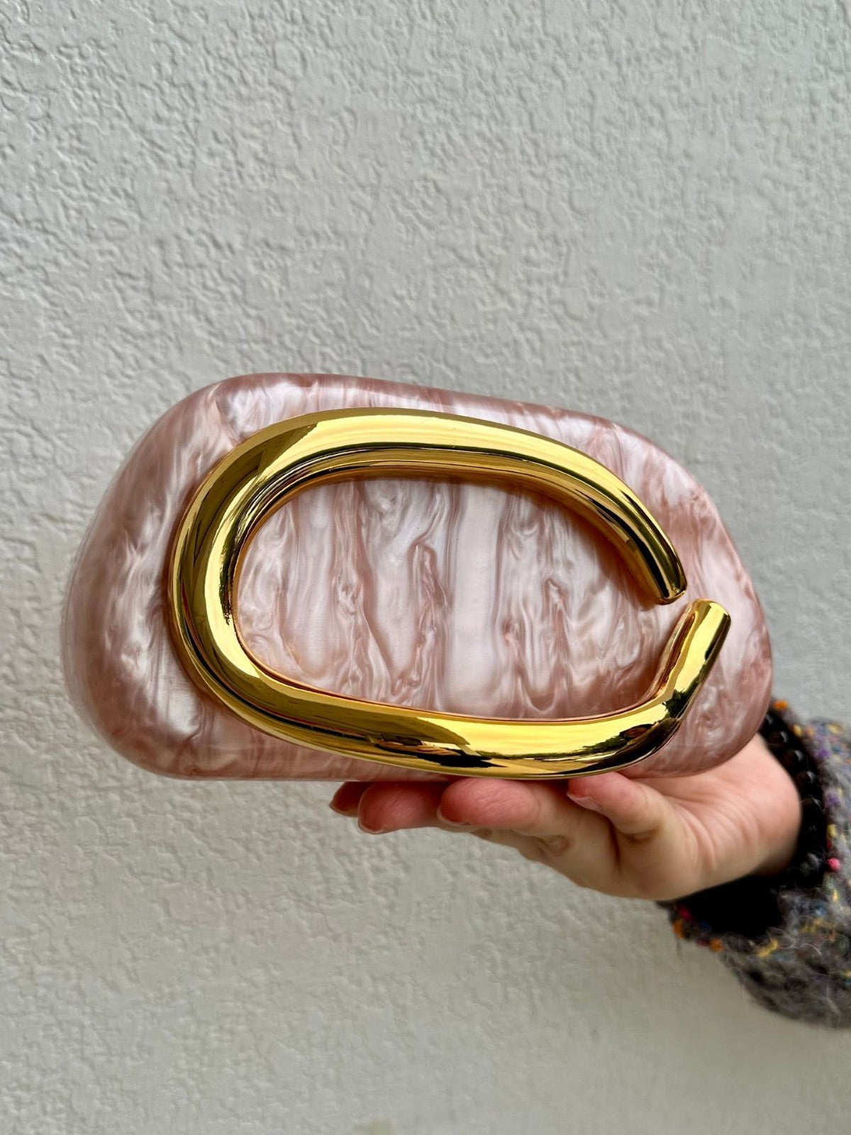 Trendy Classic Round Box Clutch Acrylic Vintage Dinner Bag