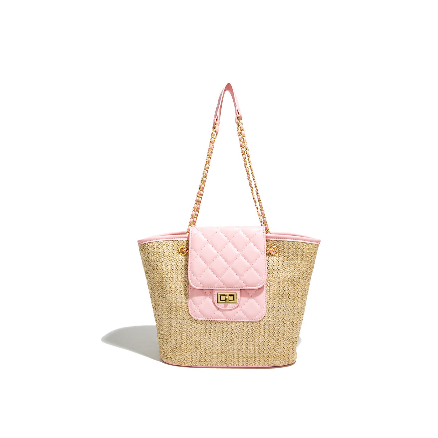 Women's Classic Style Straw Chain Underarm Commuter Shoulder Bags