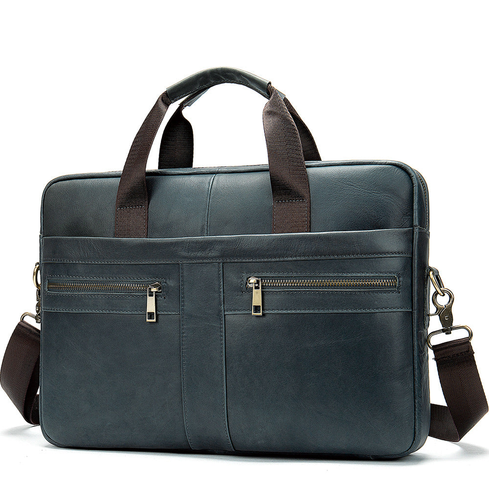 Men's Business First Layer Cowhide Large Capacity Men's Briefcase