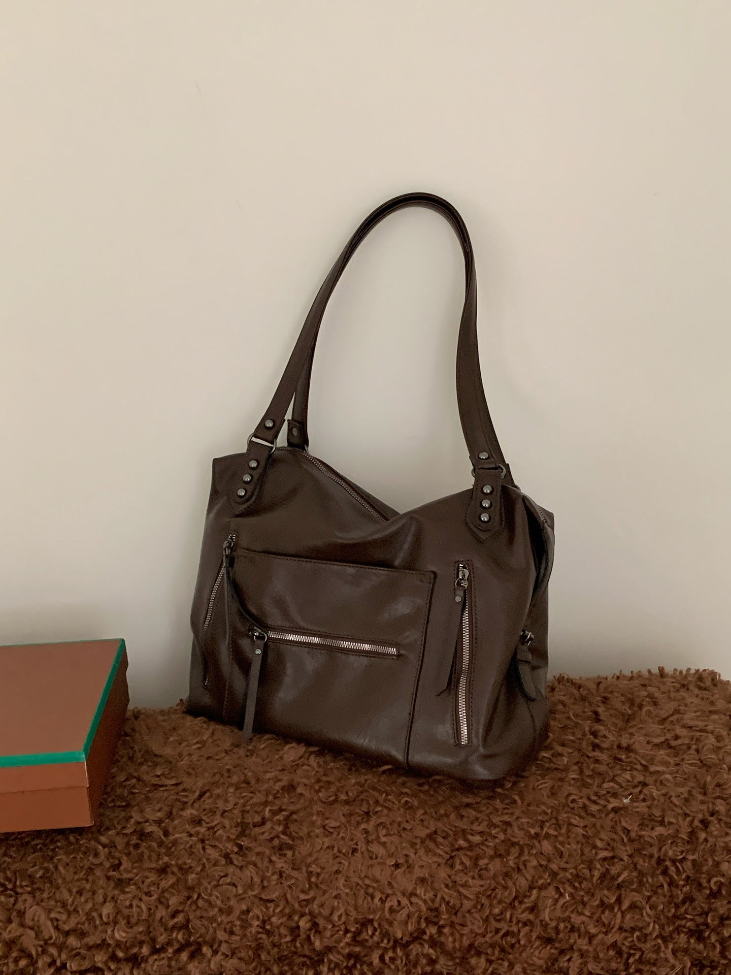 Women's American Retro Large Capacity Totes Design Fashion Motorcycle Commuter Bags