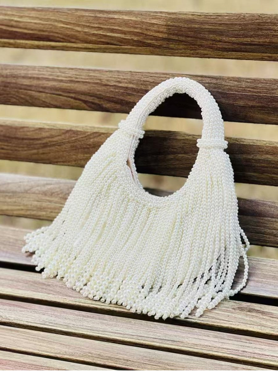 Women's Pure Heavy Handmade Beaded Full Beads Tassels Party Wedding Daily Bags