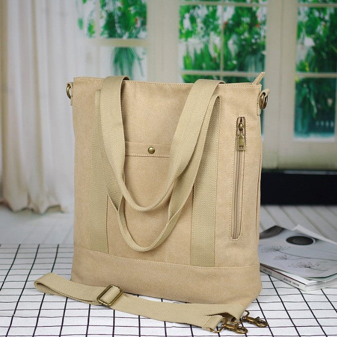 Women's & Men's Cotton Canvas Large Capacity Women's Shoulder Bag