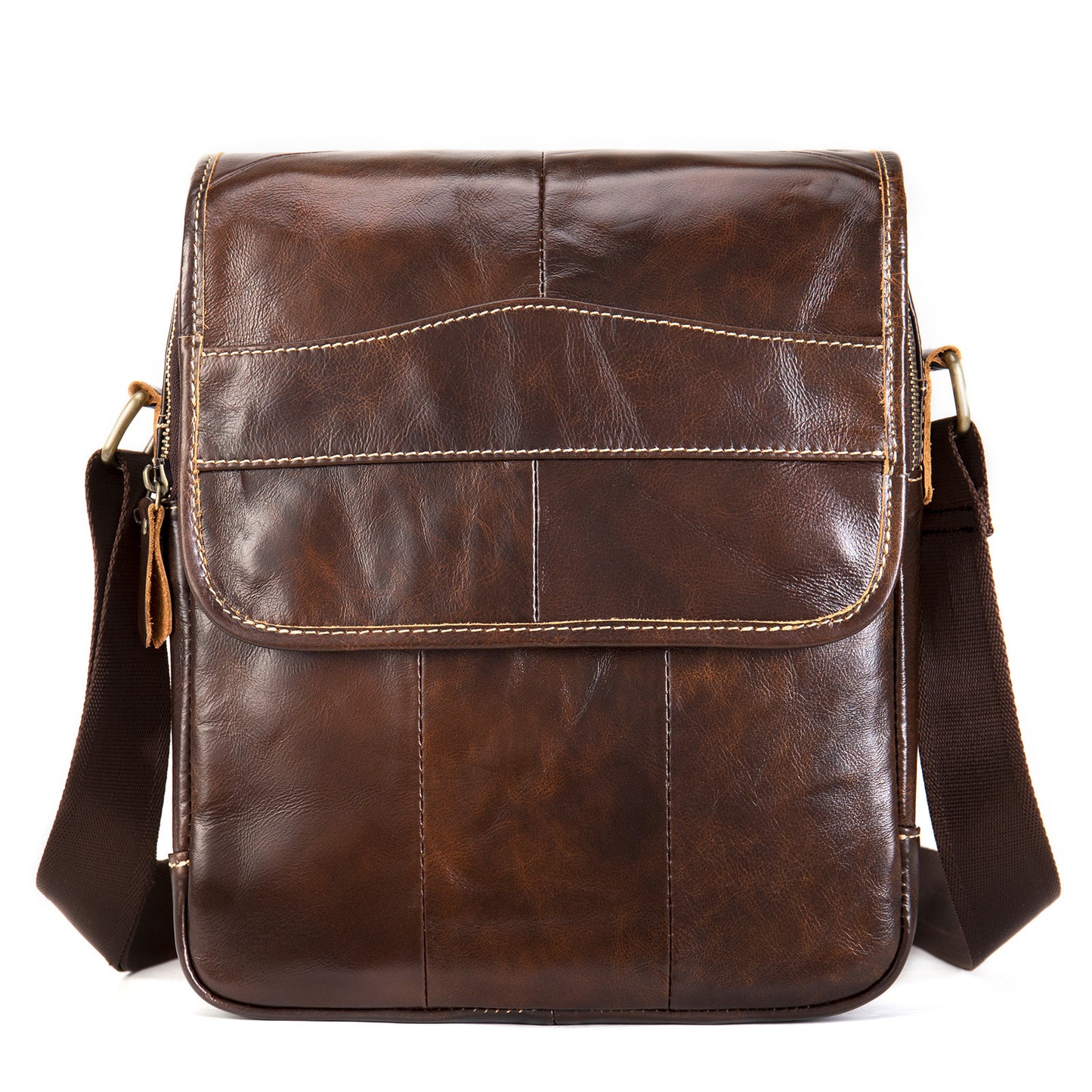 Men's Leather First Layer Cowhide Daily Commuter Bags