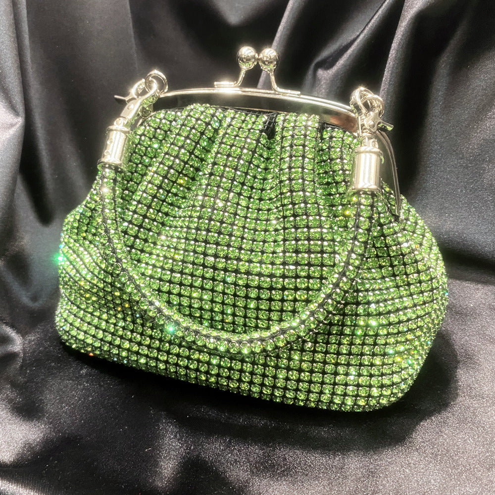 Women's Dinner Portable Clip Full Diamond Handmade Shiny Rhinestone Bags