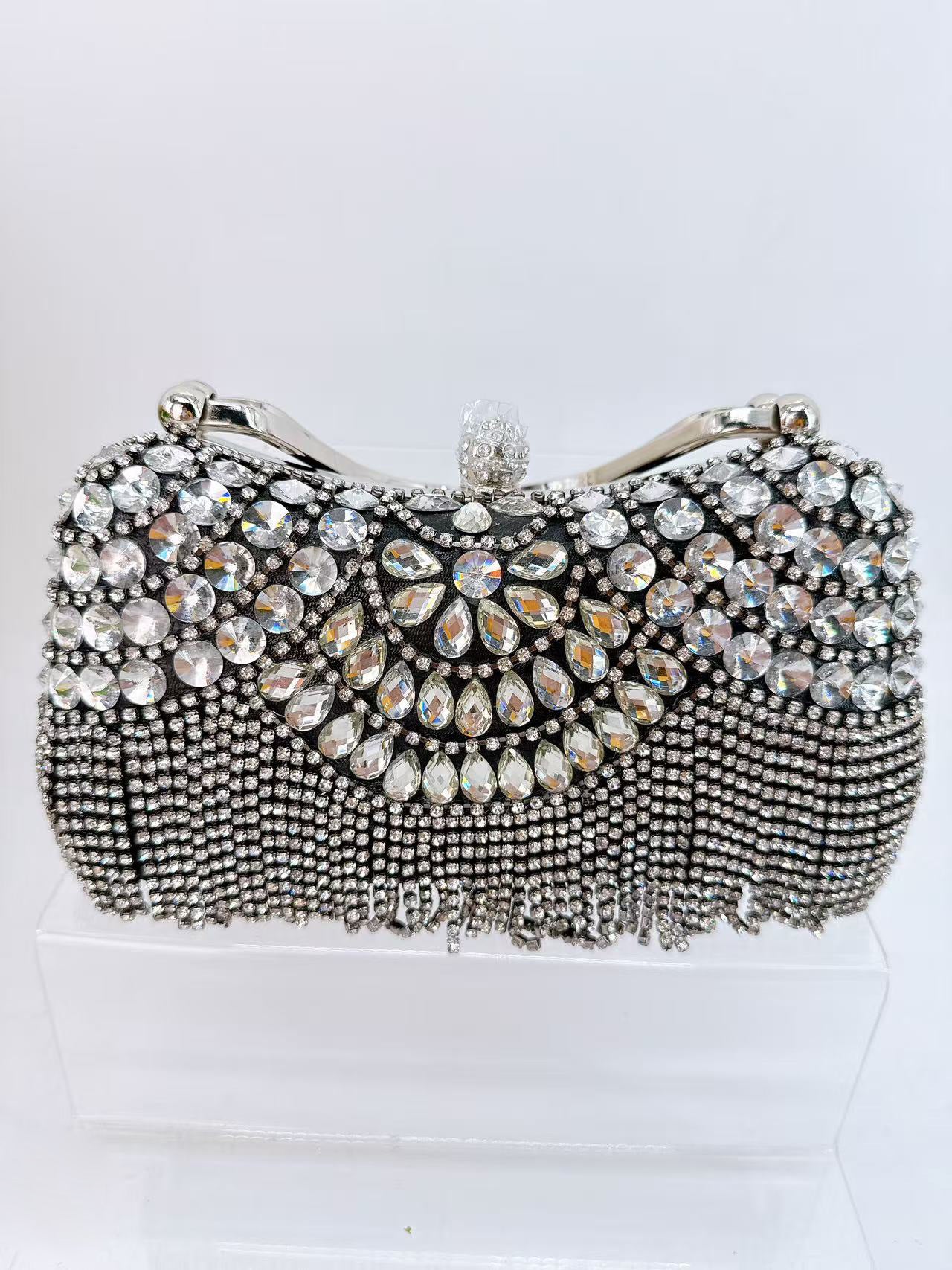 Full Diamond Tassel Banquet Fashion Clutch Dinner Bag