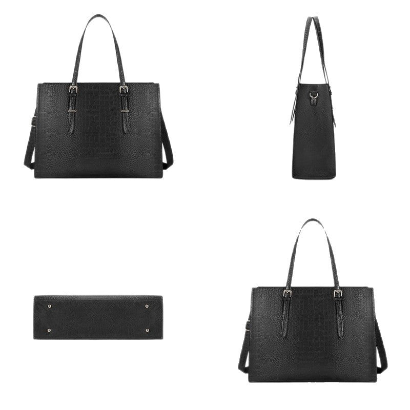 Women's Leather Classic Computer Work Waterproof Special Large Laptop Bag